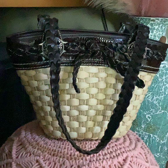 Brighton Woven Straw & Embossed Leather Shoulder Bag - Picture 13 of 15
